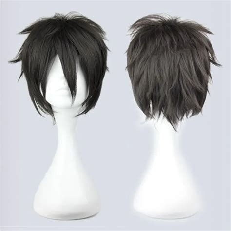 black wig cartoon|anime wigs male.